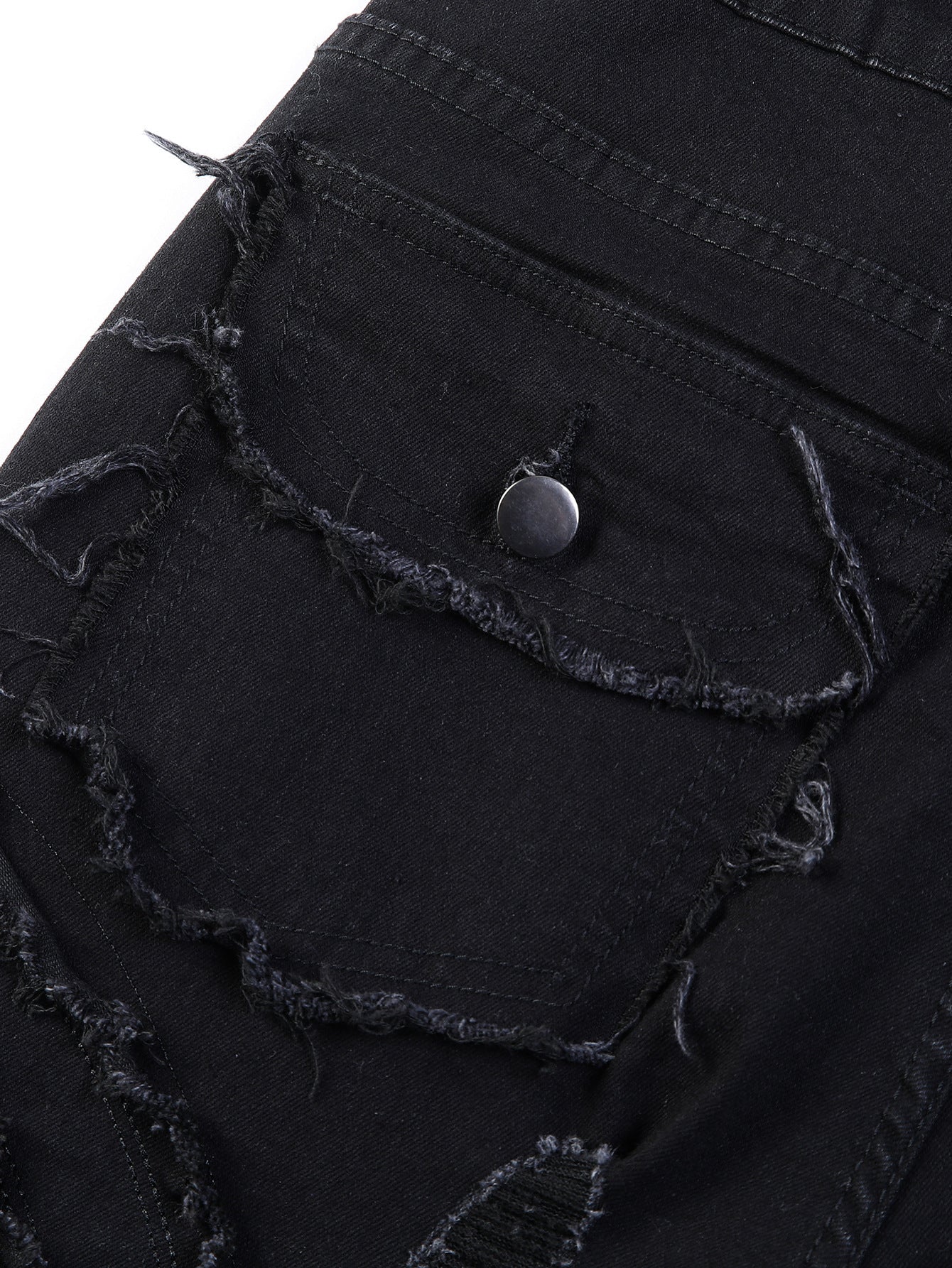 Curved Slash Flare Denim Black