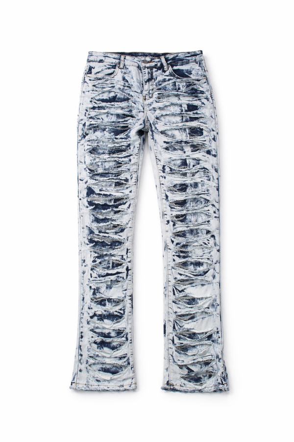 SKINNY DISTRESSED STACKED - BLUE