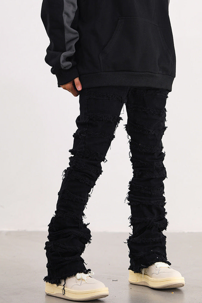 Stacked Flare Denim Black