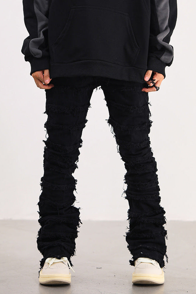 Stacked Flare Denim Black