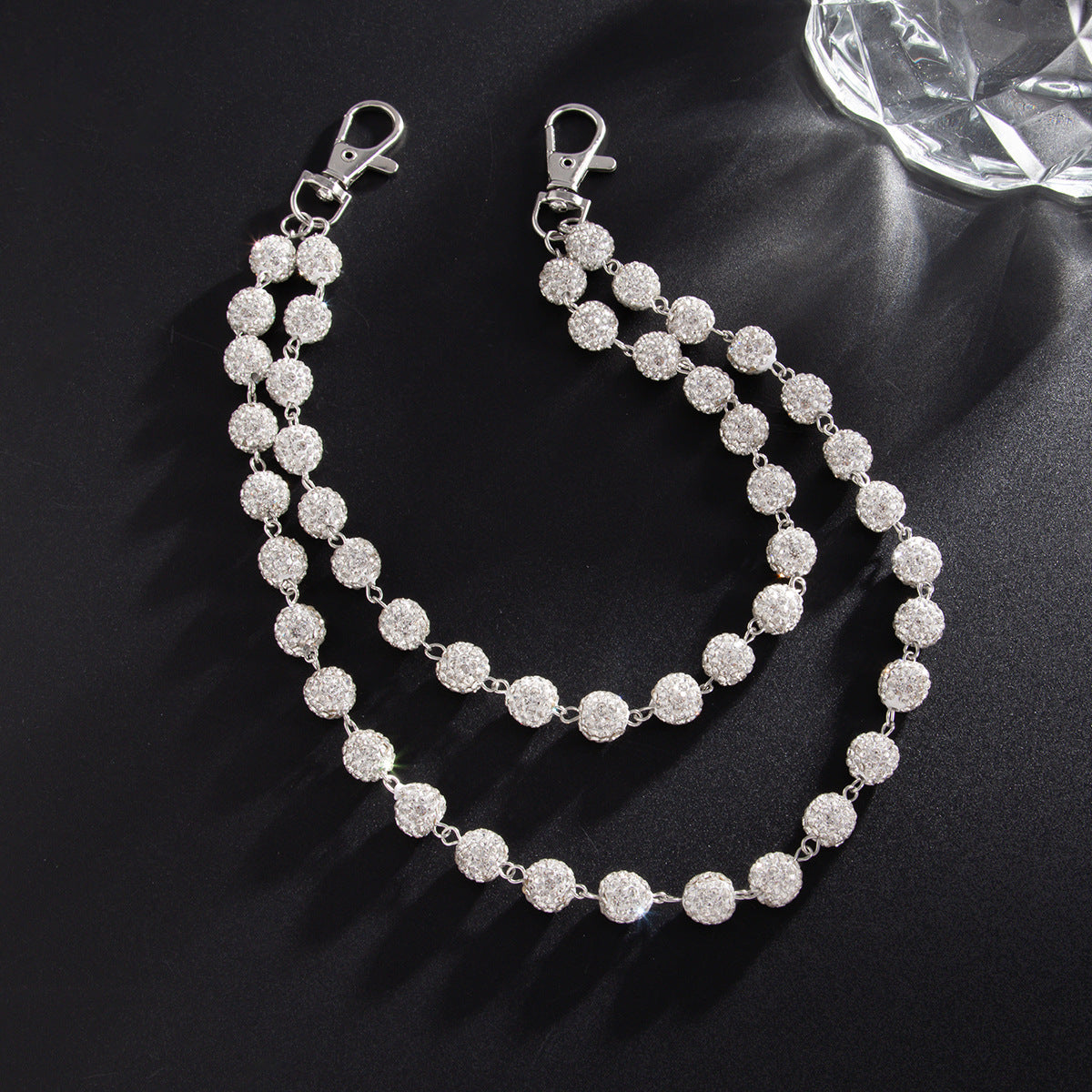 Crystal-Studded Denim Jorts Black