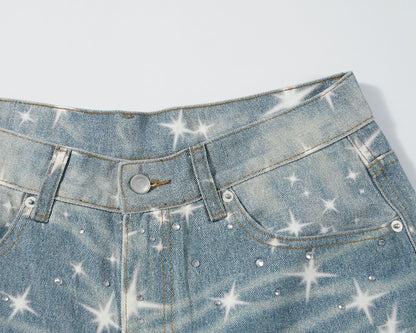 Star Rhinestone  Denim