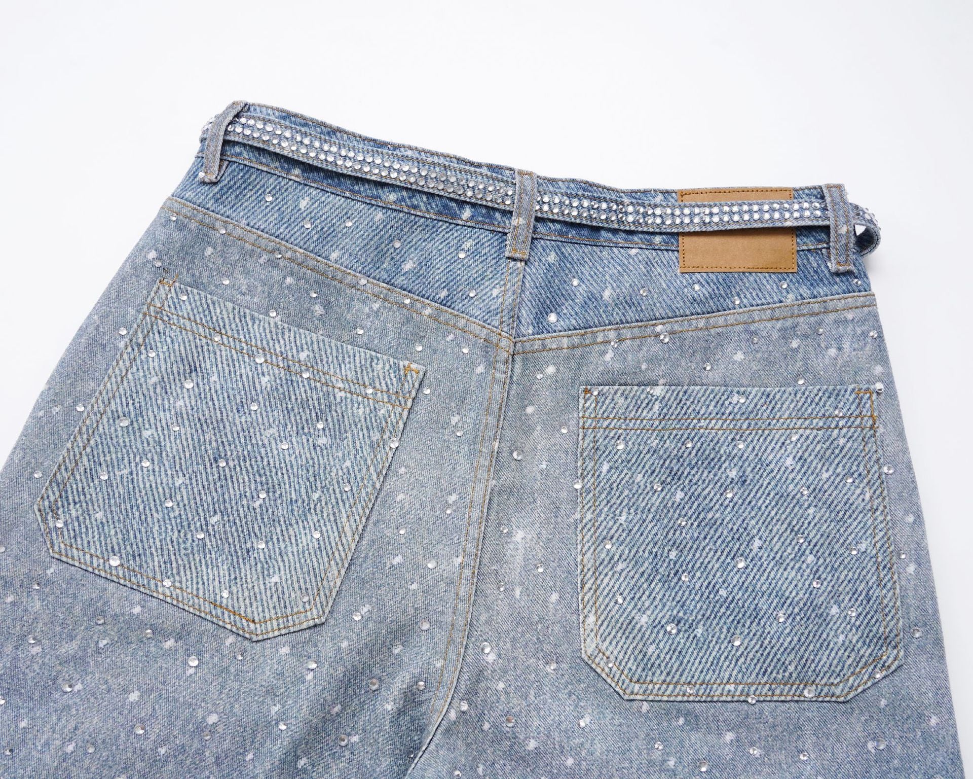 Rhinestone Denim Blue