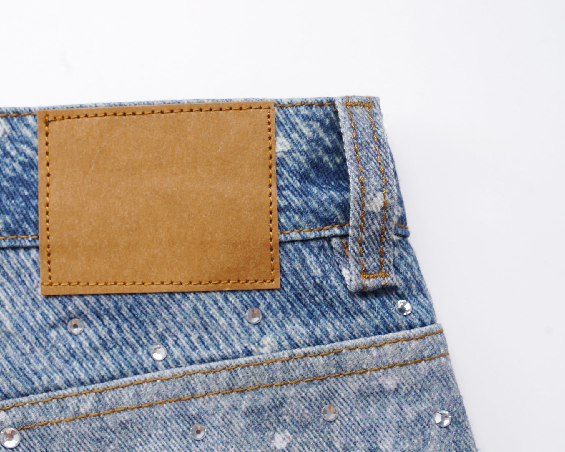 Rhinestone Denim Blue