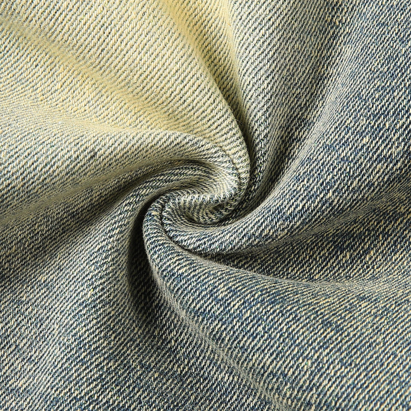 Curved Slash Flare Denim Yellow