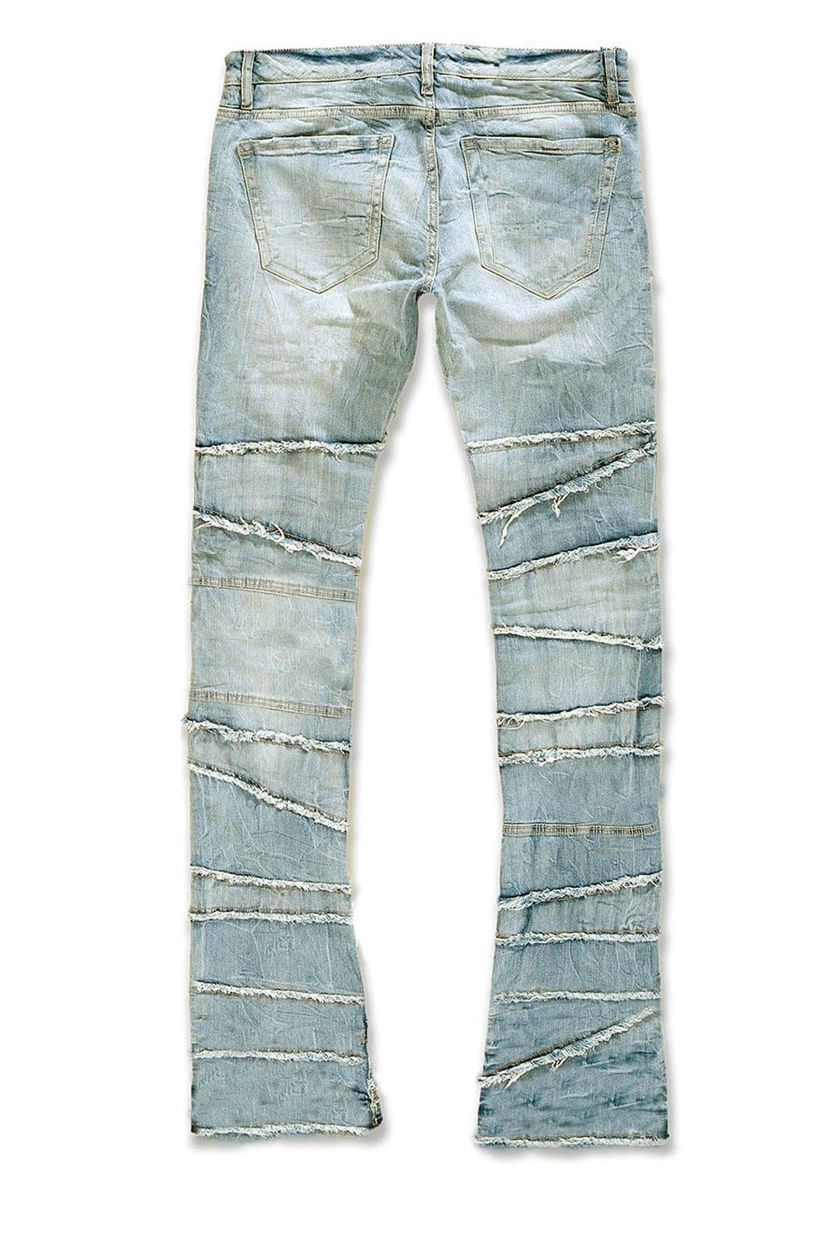 Layered Slash Flare Denim Blue