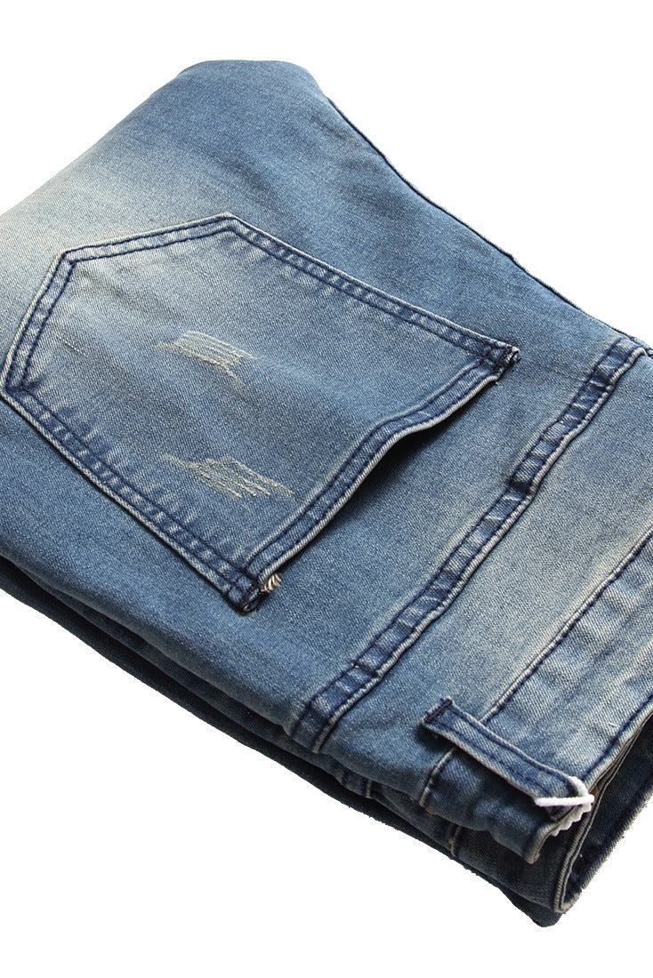 SKINNY DISTRESSED CUTOUT - BLUE