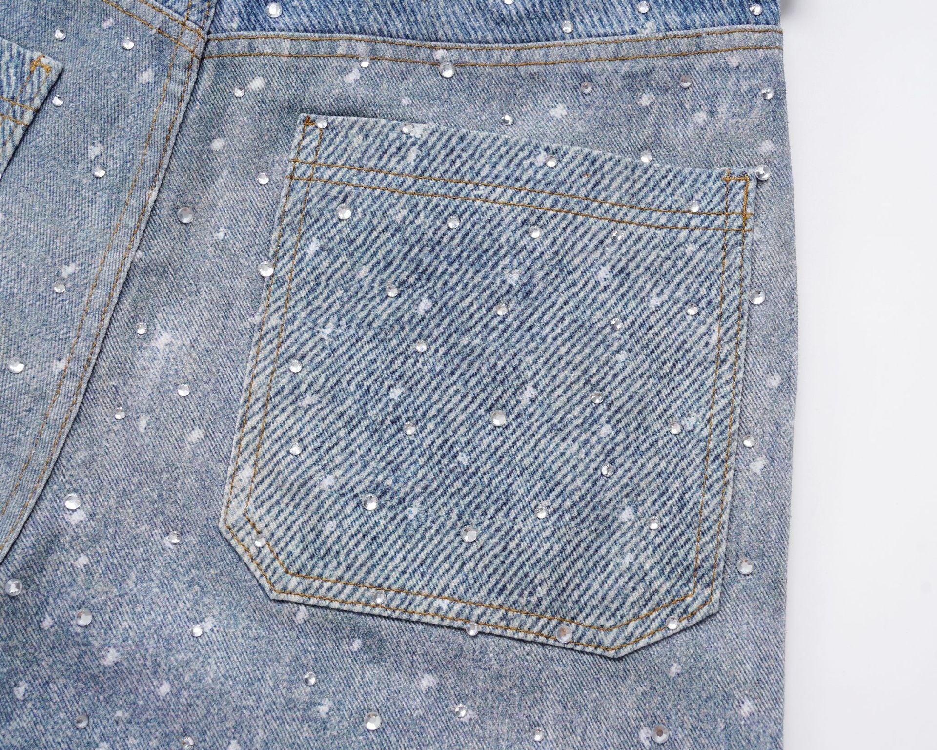 Rhinestone Denim Blue