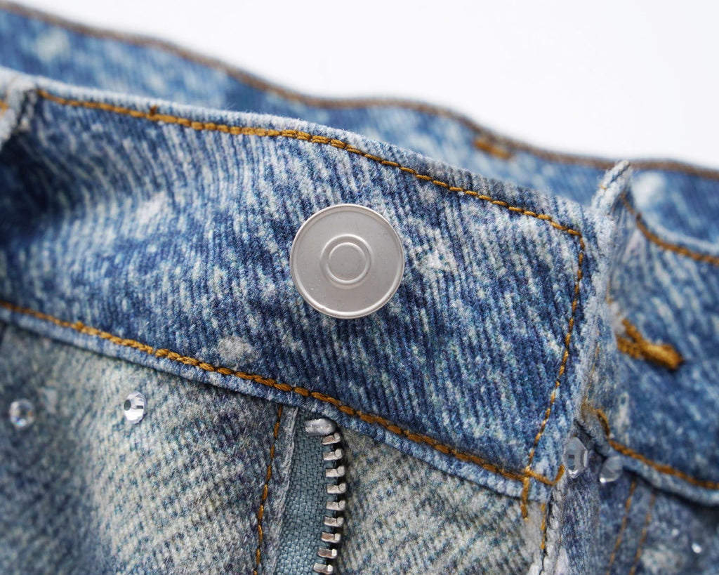 Rhinestone Denim Blue