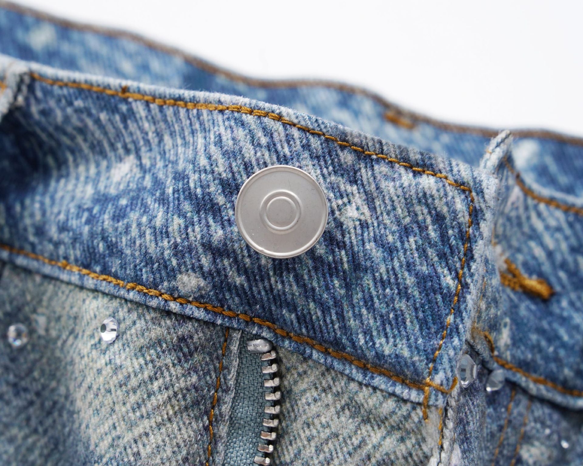 Rhinestone Denim Blue