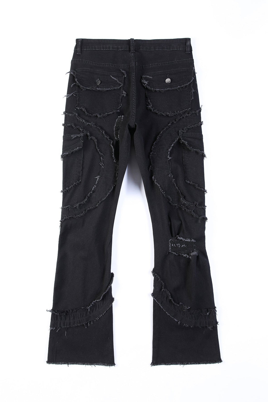 Curved Slash Flare Denim Black
