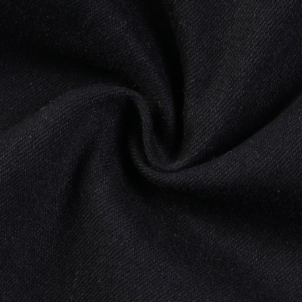 Curved Slash Flare Denim Black