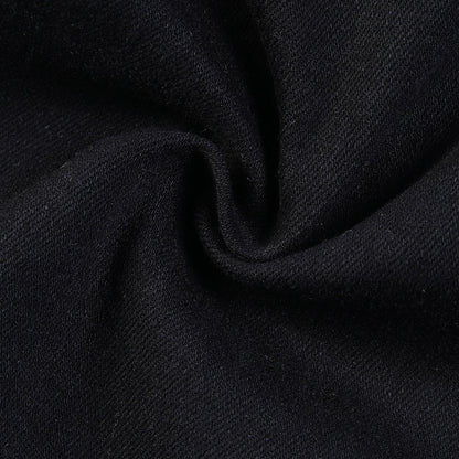 Curved Slash Flare Denim Black