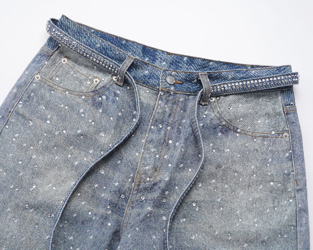 Rhinestone Denim Blue