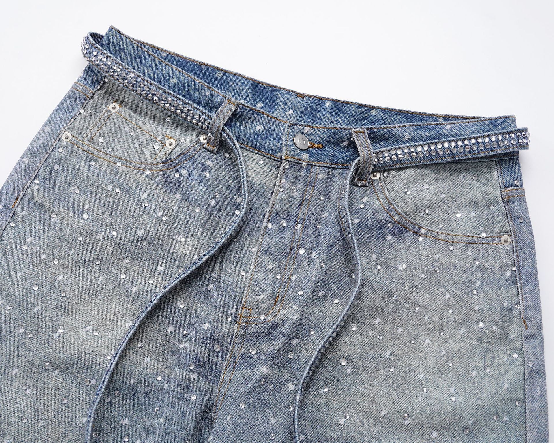 Rhinestone Denim Blue