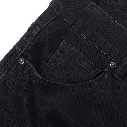 Curved Slash Flare Denim Black