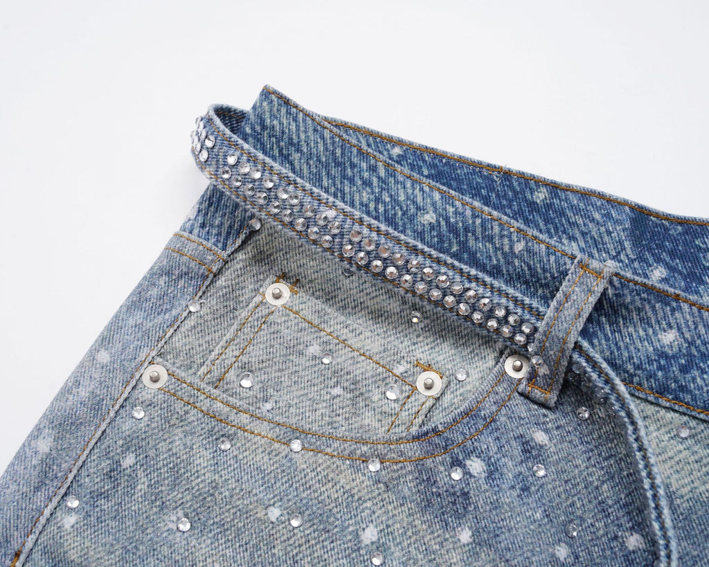 Rhinestone Denim Blue