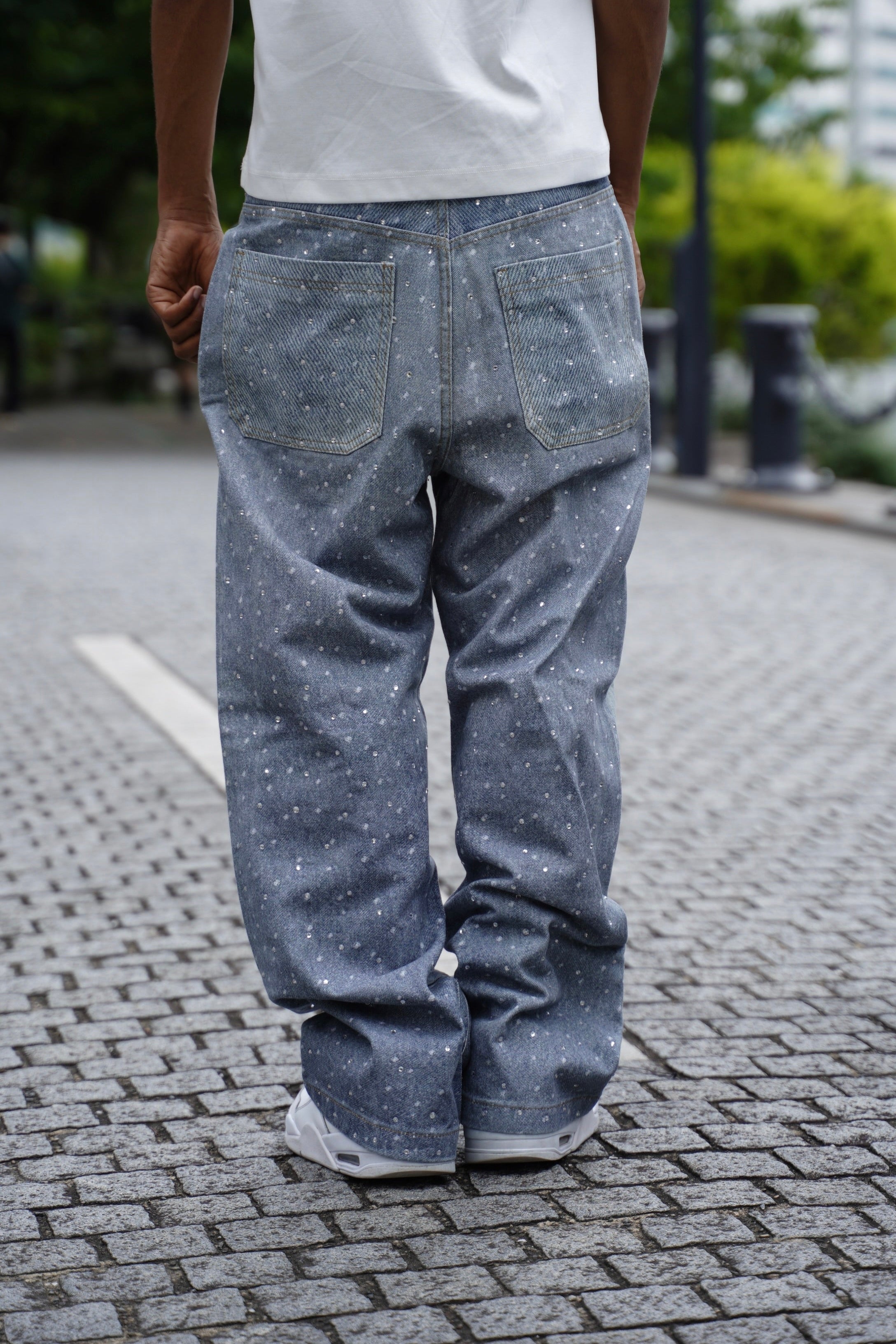 Rhinestone Denim Blue