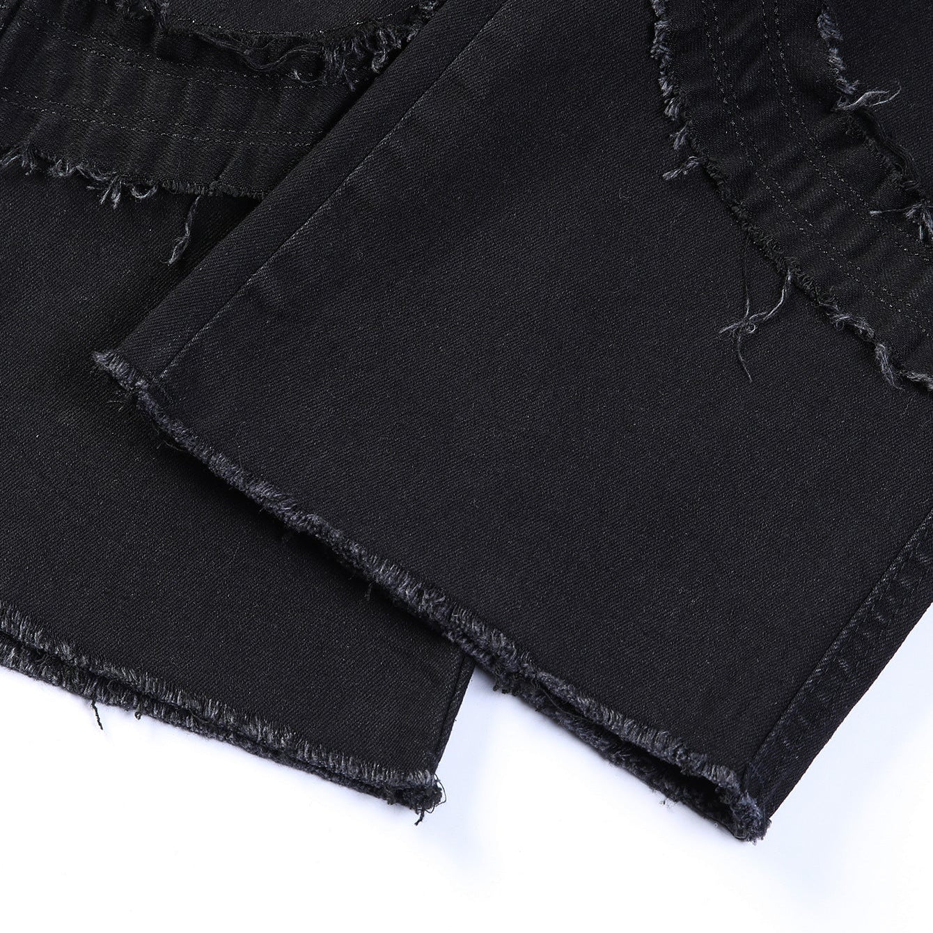 Curved Slash Flare Denim Black