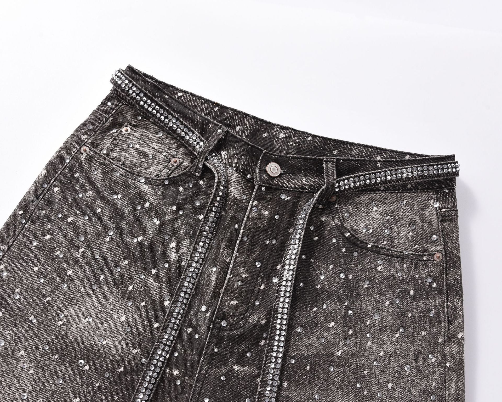 Rhinestone Denim Black