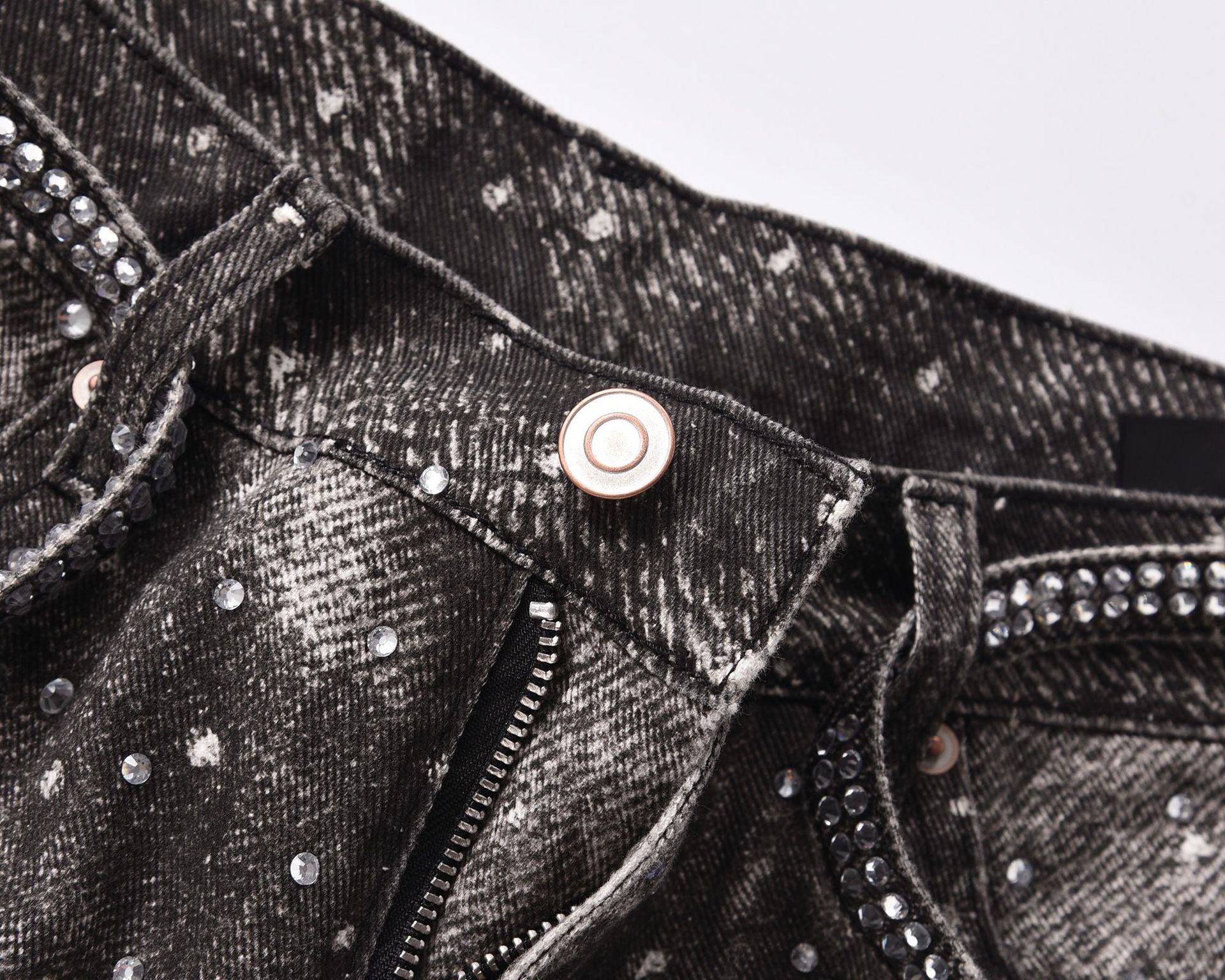 Rhinestone Denim Black