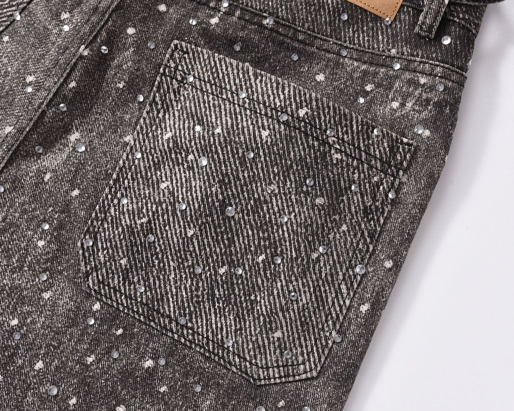 Rhinestone Denim Black