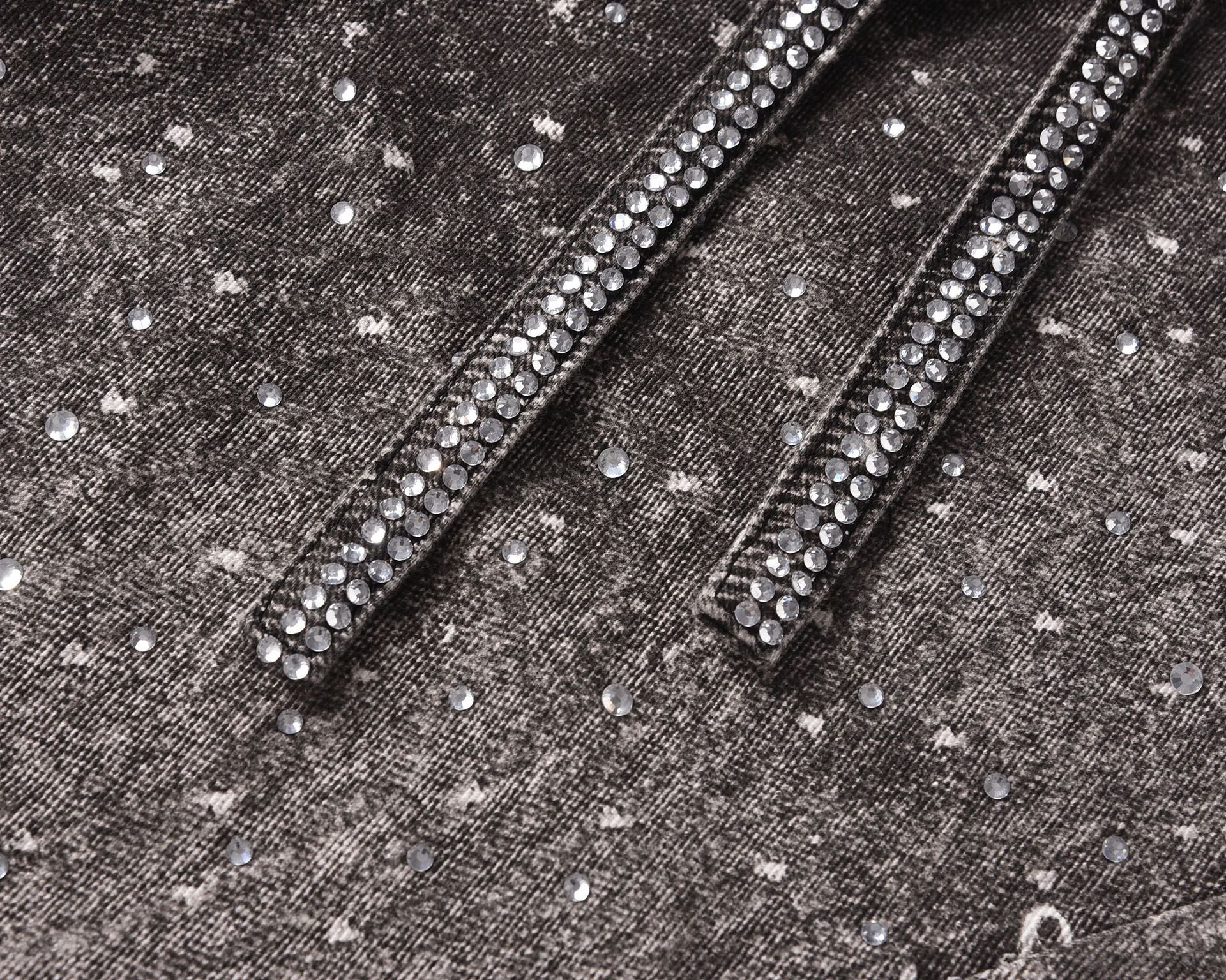 Rhinestone Denim Black