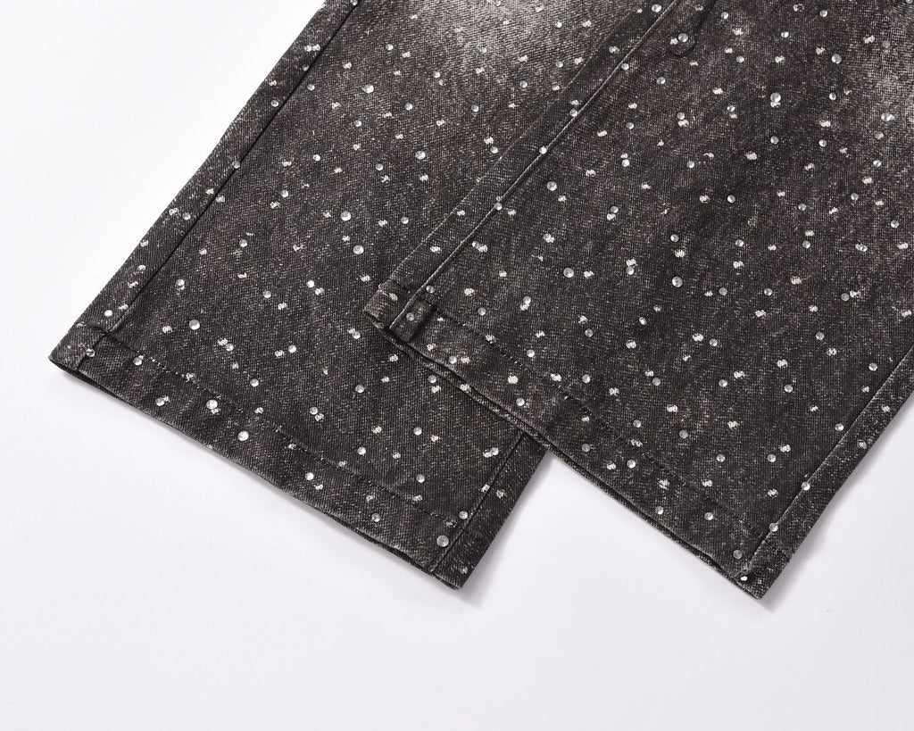 Rhinestone Denim Black