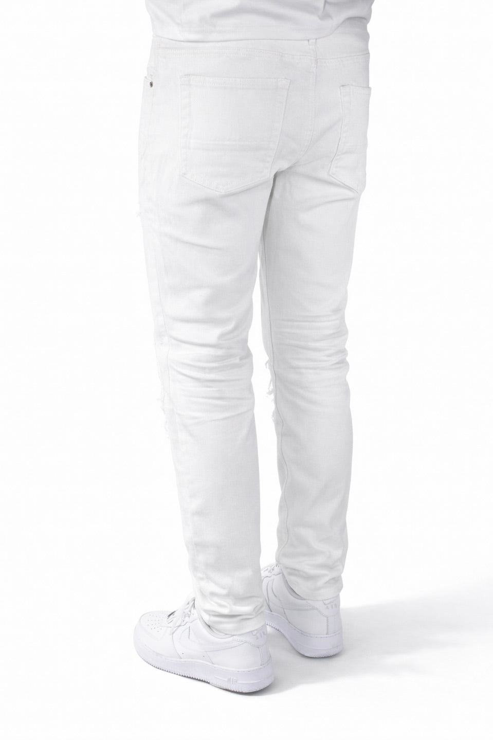 SKINNY DISTRESSED CUTOUT - WHITE