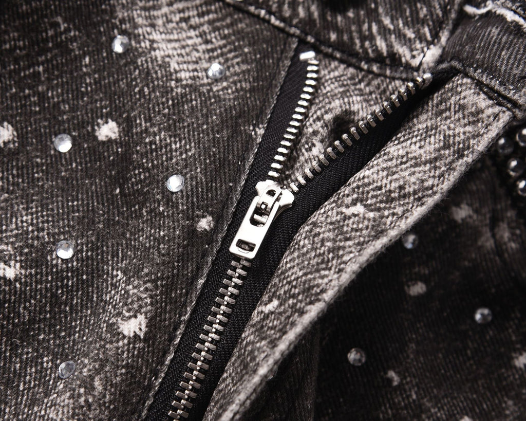 Rhinestone Denim Black