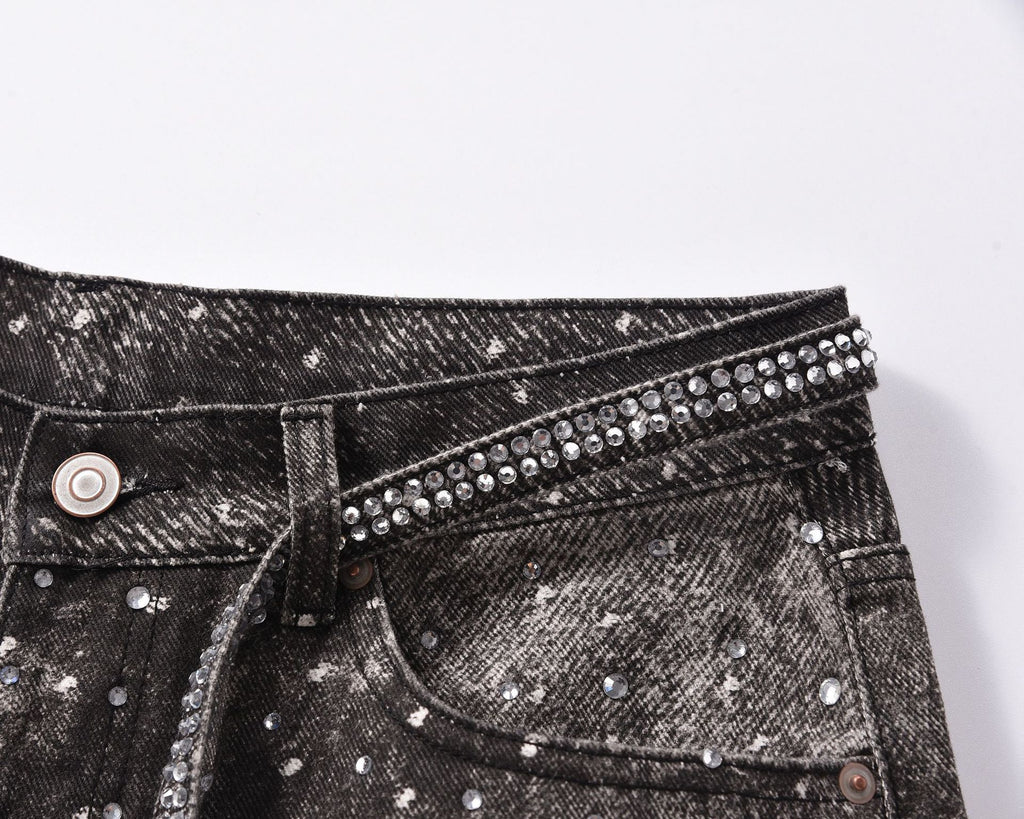 Rhinestone Denim Black