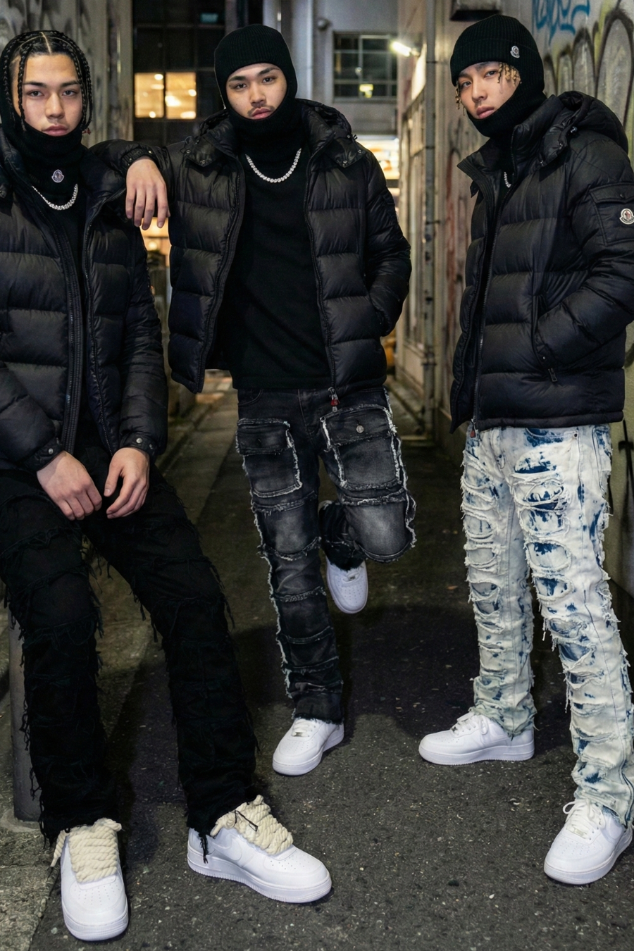 Stacked Flare Denim Black