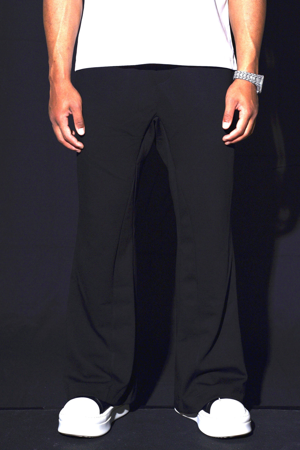 FLARE SWEAT PANTS - BLACK
