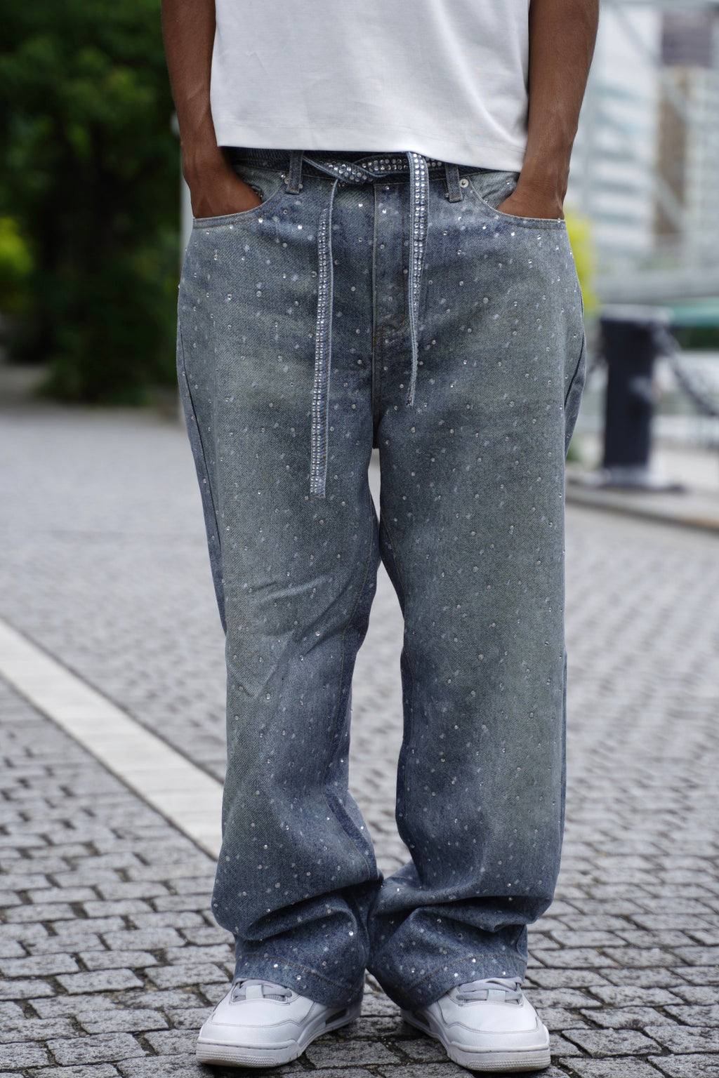 Rhinestone Denim Blue