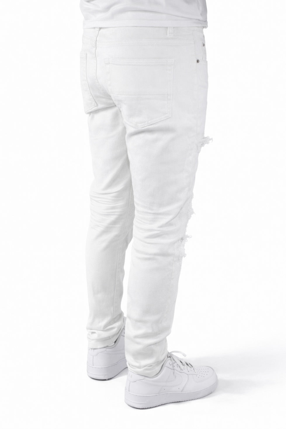 SKINNY DISTRESSED CUTOUT - WHITE