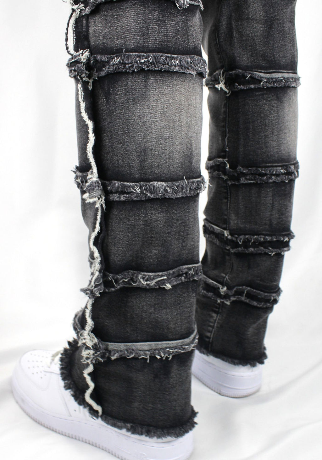 Multi-Pocket Flare Denim Black