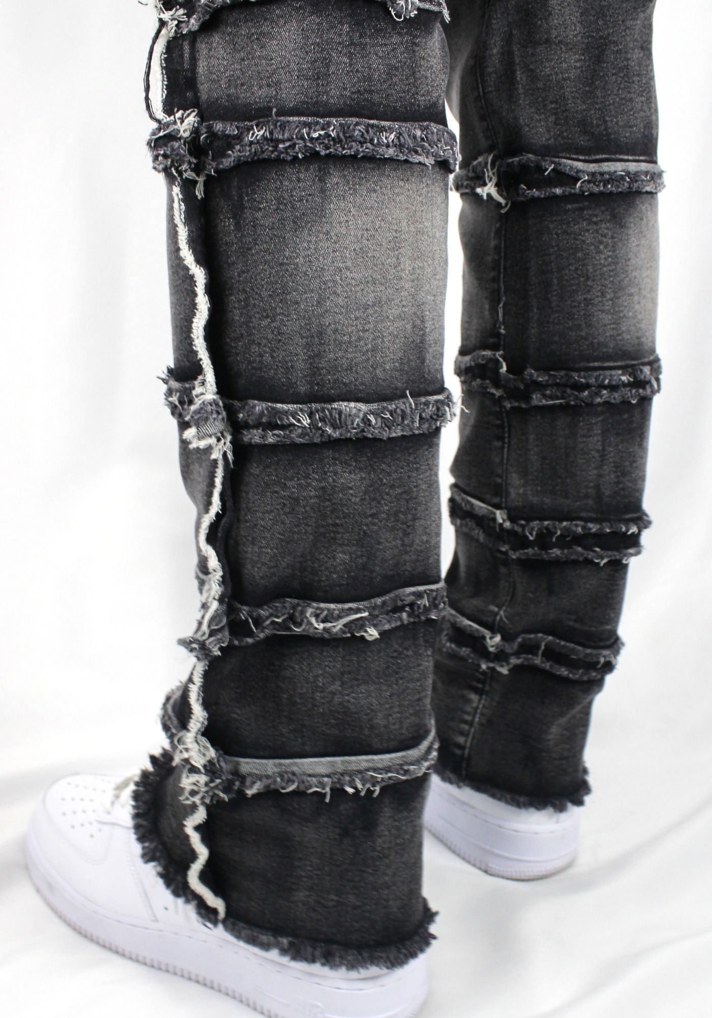 Multi-Pocket Flare Denim Black