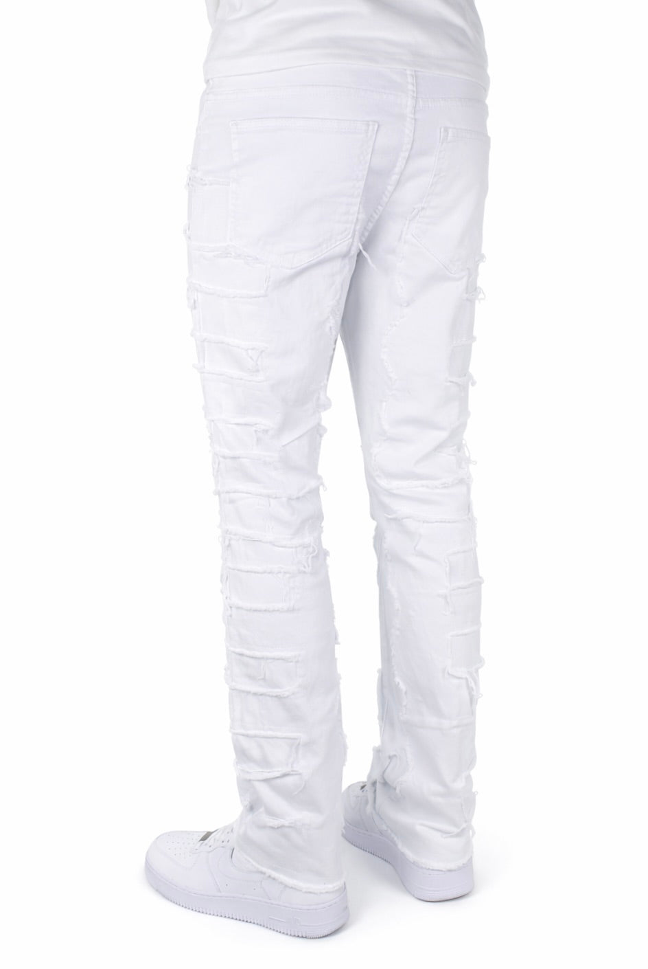 FLARE FRAYED STACKED 02 - WHITE
