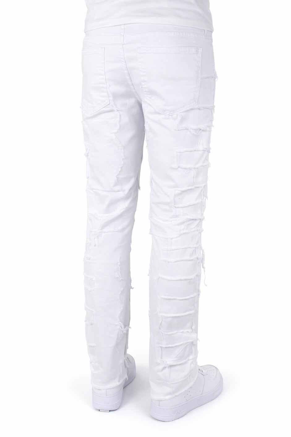 FLARE FRAYED STACKED 02 - WHITE