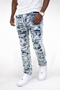 SKINNY DISTRESSED STACKED - BLUE