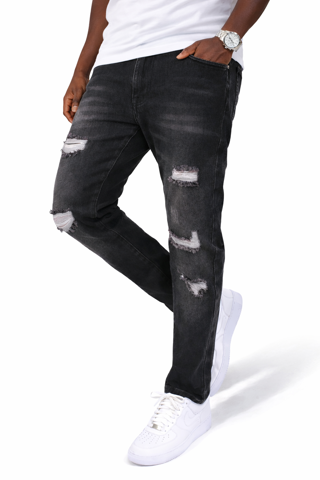 SLIM DISTRESSED - BLACK