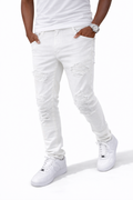 SKINNY DISTRESSED CUTOUT - WHITE