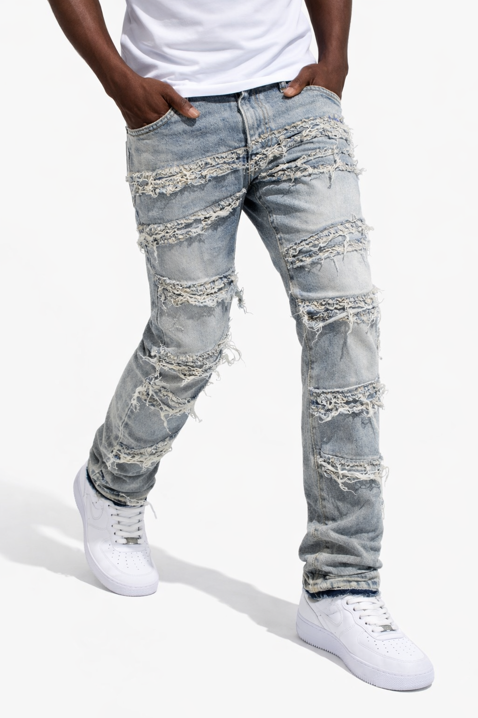 FLARE LAYERED FRINGE STACKED - BLUE