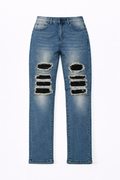 SKINNY DISTRESSED CUTOUT - BLUE