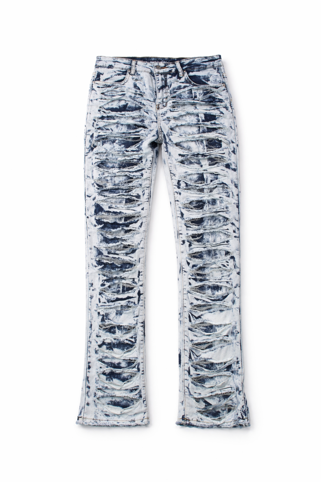 SKINNY DISTRESSED STACKED - BLUE