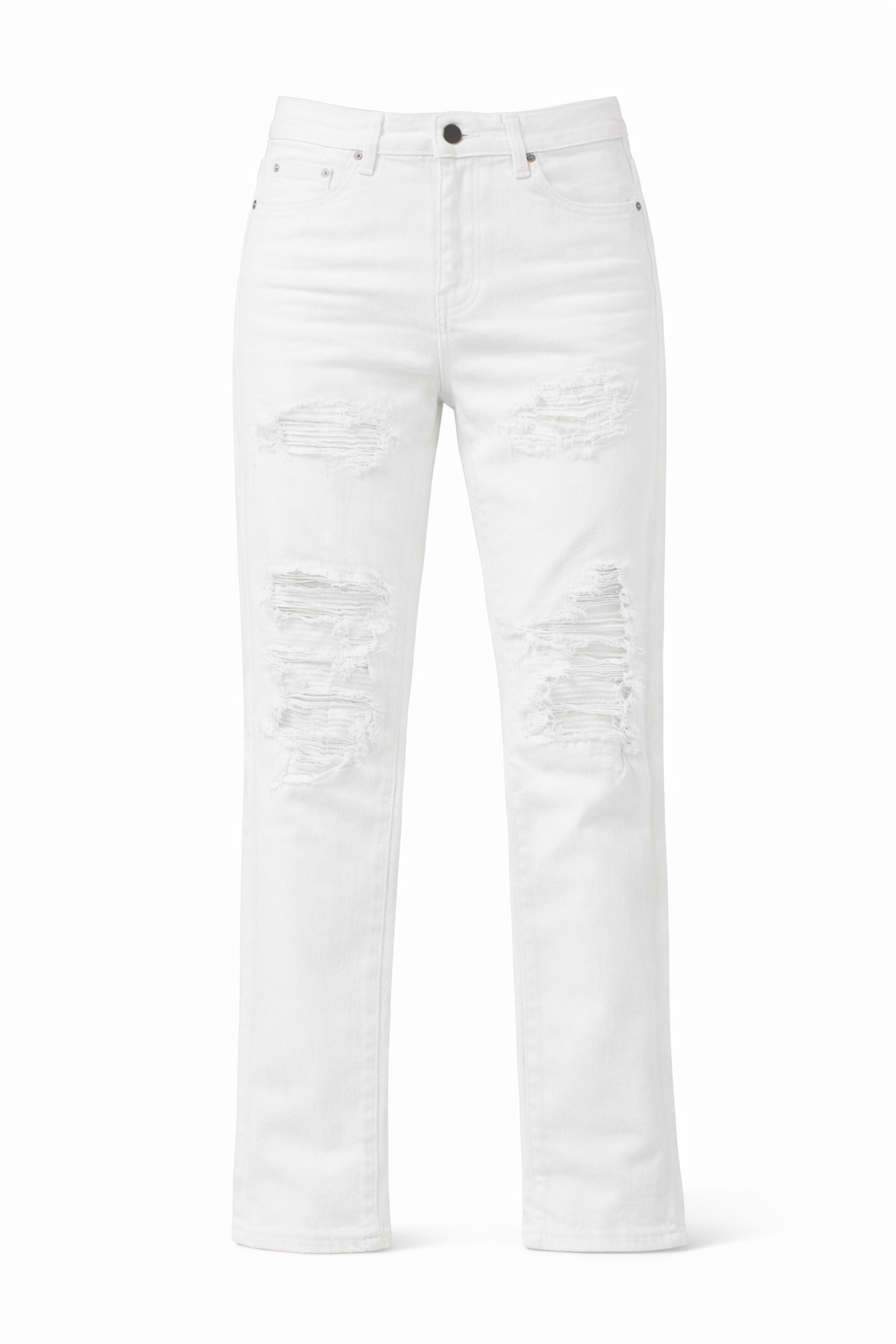 SKINNY DISTRESSED CUTOUT - WHITE