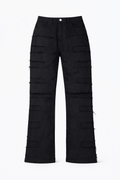 FLARE FRAYED STACKED 02 - BLACK