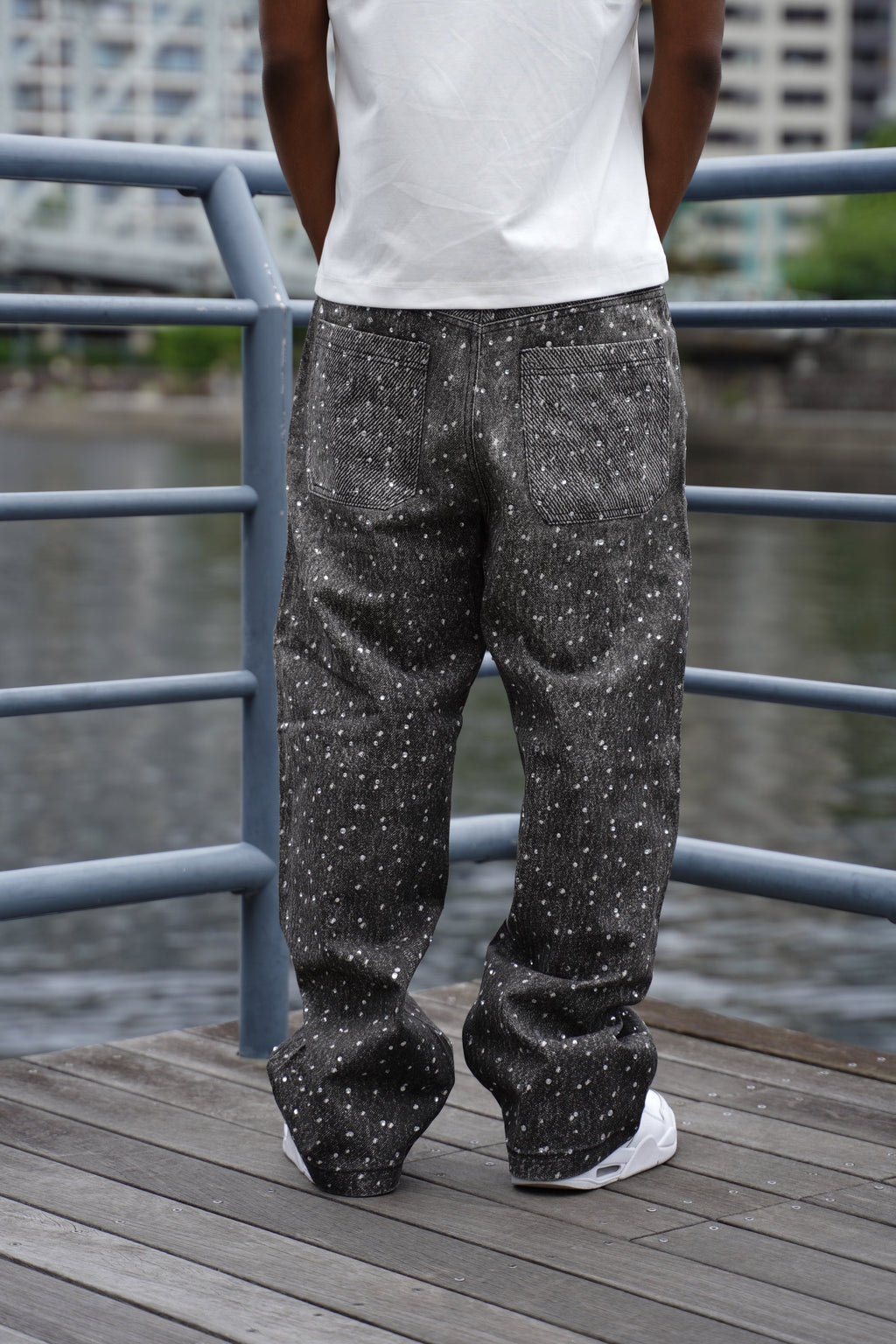 Rhinestone Denim Black