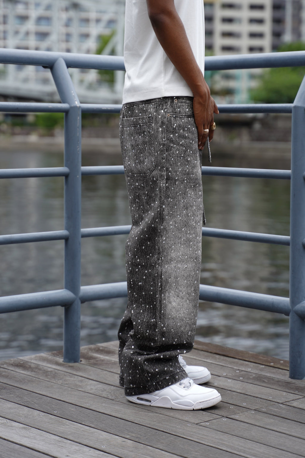 Rhinestone Denim Black