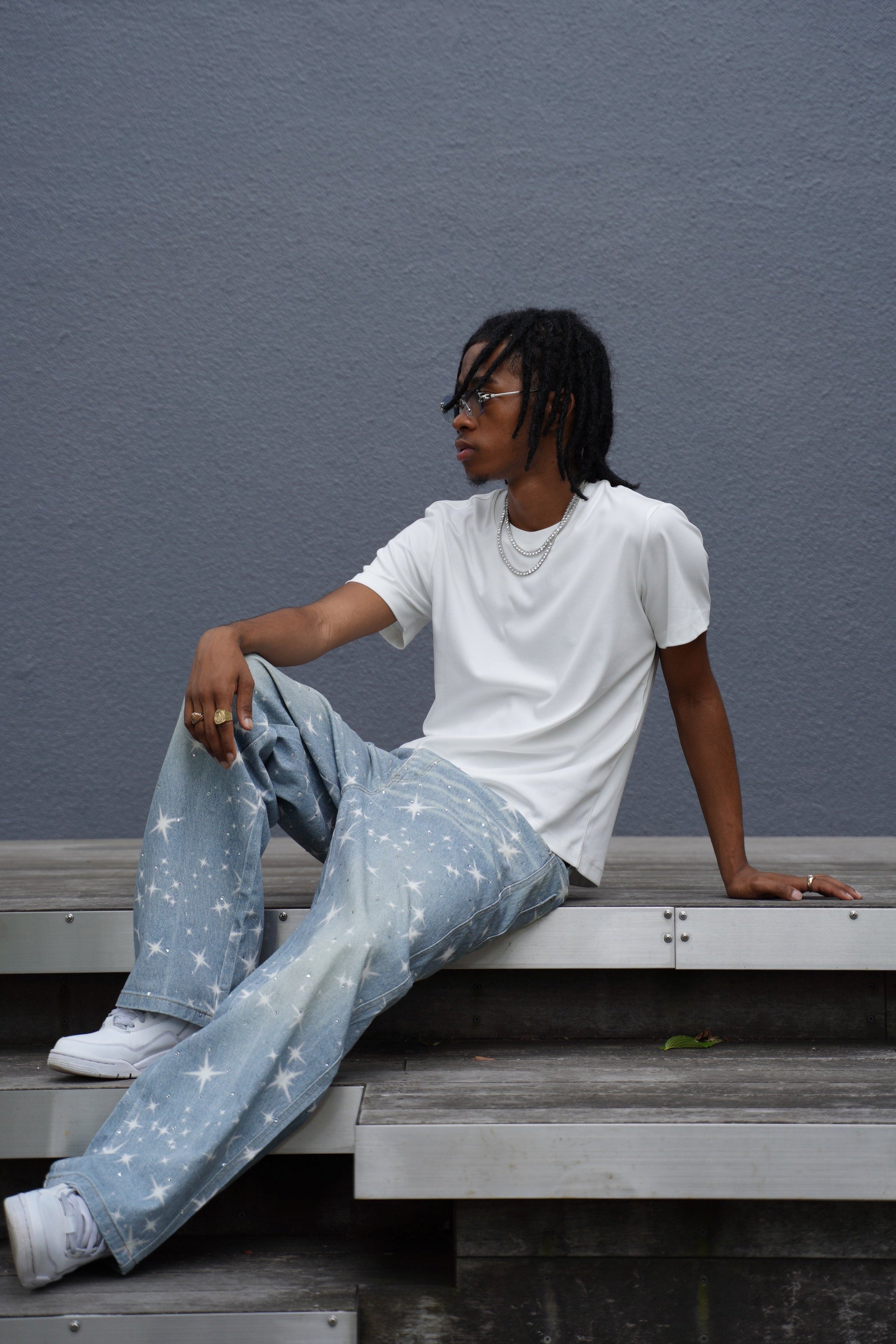 Star Rhinestone  Denim